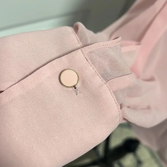 IMNYC PINK RUFFLED LONG SLEEVES TOP BLOUSE SIZE M - Picture 3 of 7